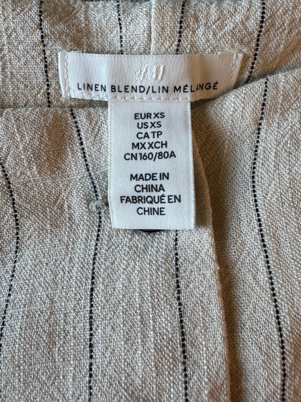 Women’s Cream Pinstripe Button-Front Dress - Picture 3 of 6